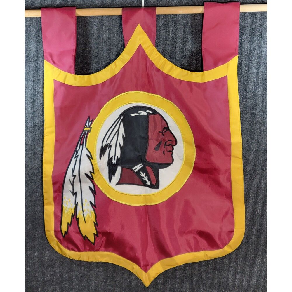 VTG Washington Redskins Shield Style Wall Banner Burgundy Gold Double Sided